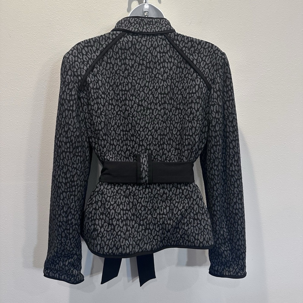 Sandro Women's Animal Print Jacket Size Small With Tie Waist Office Siren Career - Picture 2 of 10